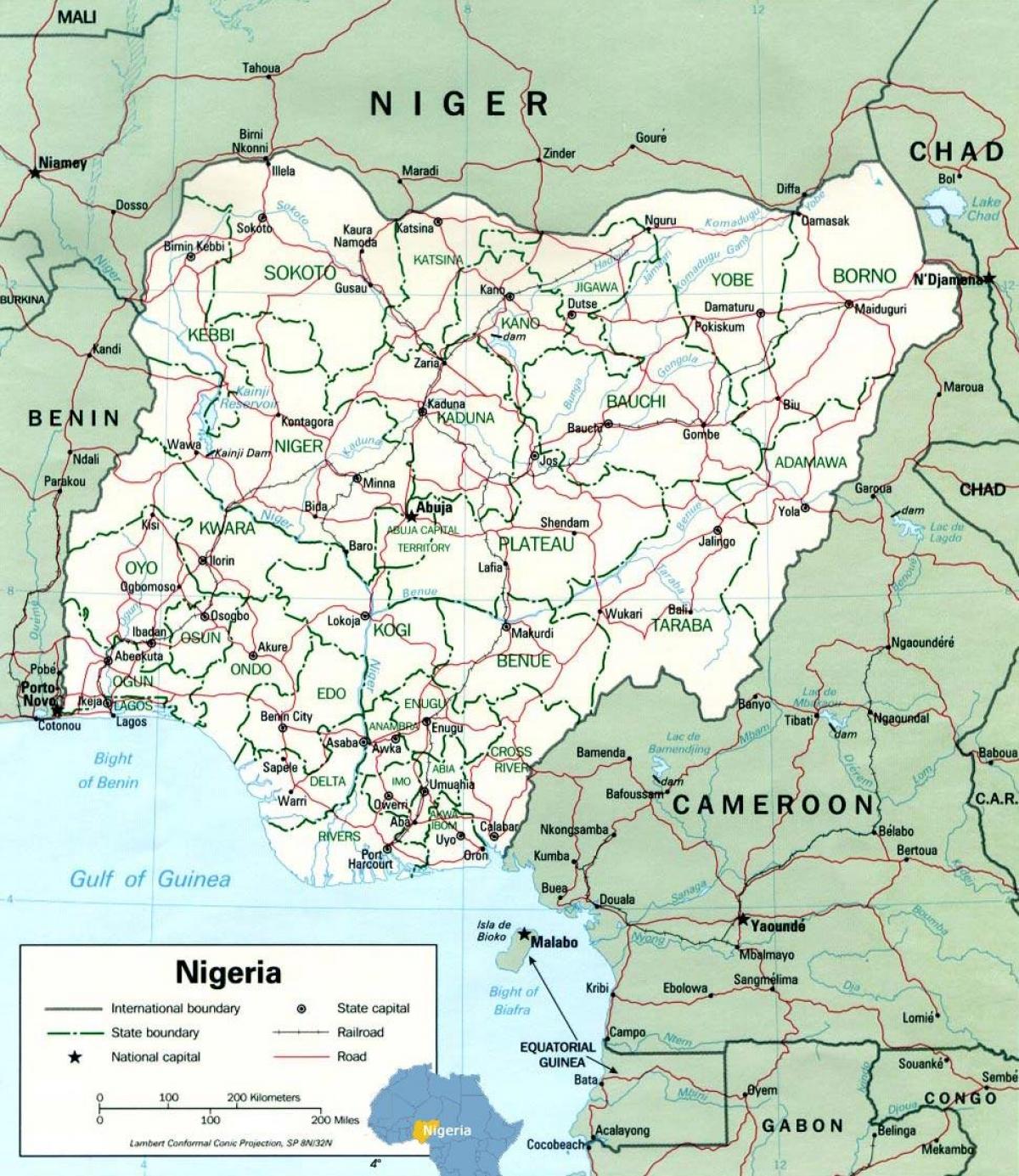 lagos, Nijerya harita Afrika