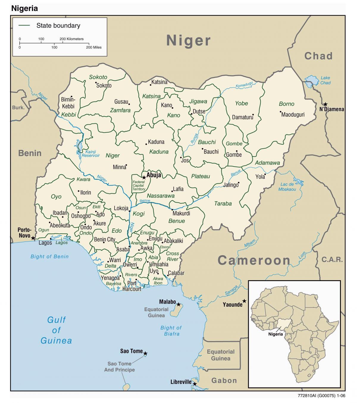 Nijerya şehirleri haritası 
