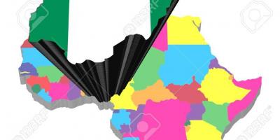 Nijerya ile Afrika haritası vurgulanmış