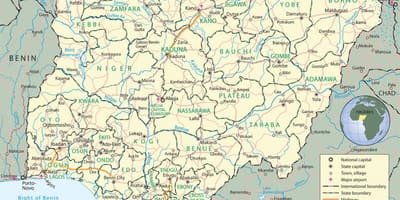 Nijerya haritalarla Devletleri ve başkentleri
