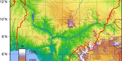 Nijerya haritası topografik